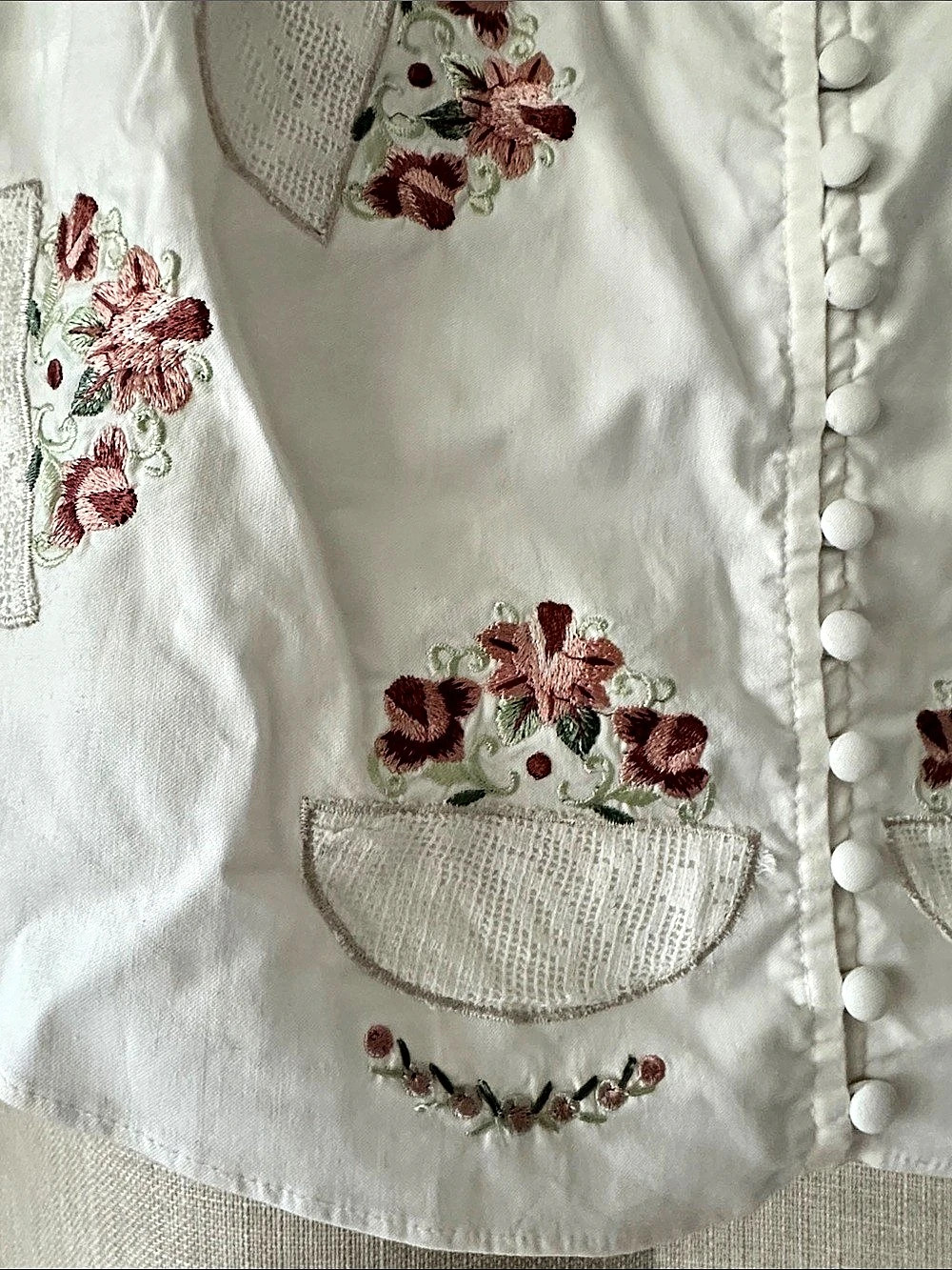 Free People Lace Embroidery Tank White Sz L New - Picture 3 of 4
